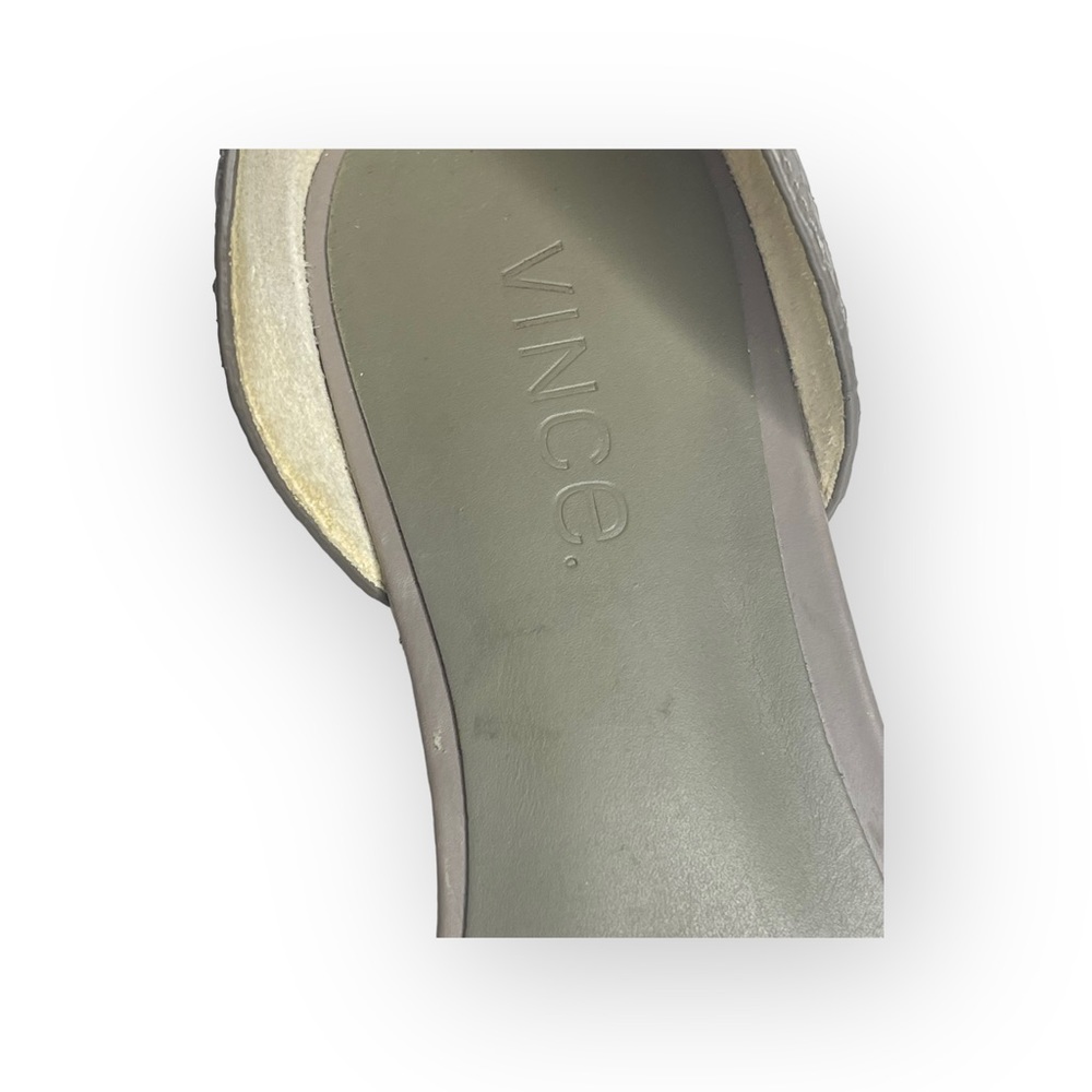 Vince ❃ Tara D’Orsay Pointy Toe Ballet Flat ❃ Embossed Leather ❃ Taupe Grey ❃ 39 - Picture 13 of 16